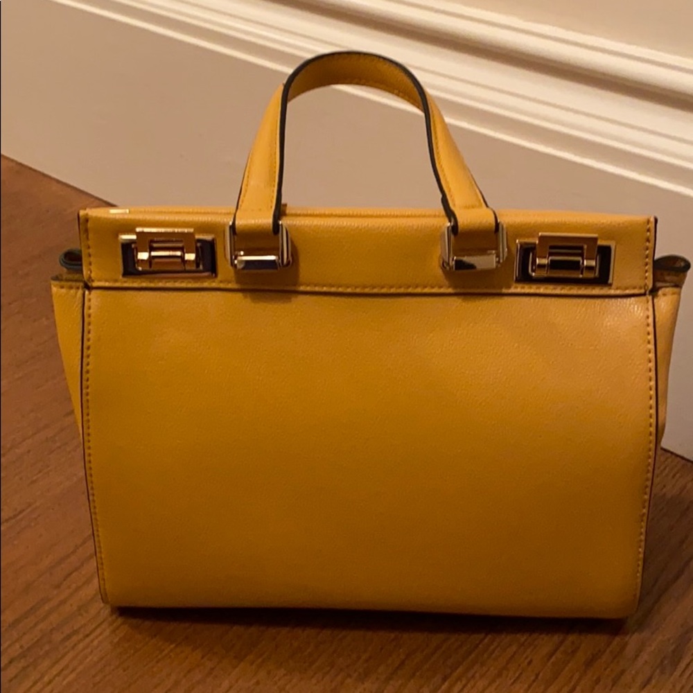 NWT burnt yellow leather handbag
